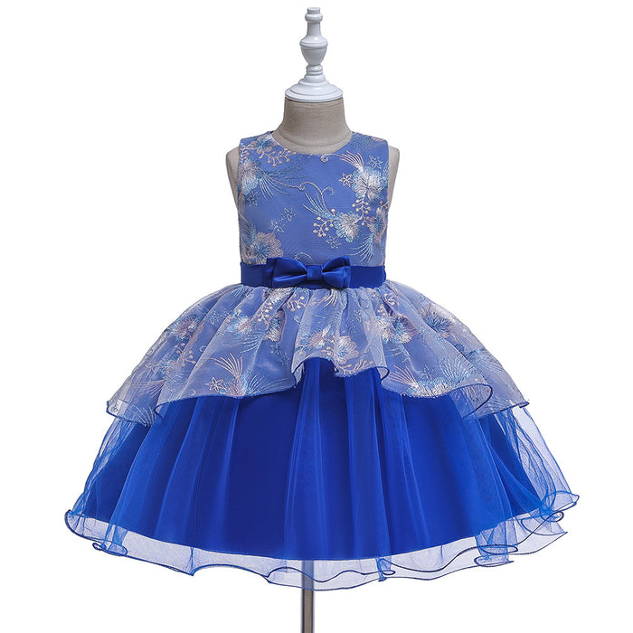 Active Bow Embroidered Sleeveless Knee-Length | Toddler Dress