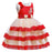 Girls' Active 3D Floral Embroidered Layered Sleeveless Knee-Length Dress