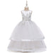 white princess dress| Girls' Solid Coloured Sleeveless Maxi