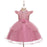 Girls' Cute Solid Coloured Floral Embroidered Knee-Length Dress