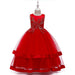 red princess dress | Girls' Solid Coloured Sleeveless Maxi