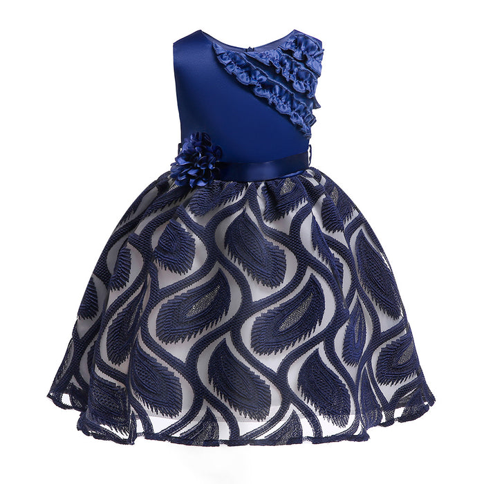 Girls' Feathered Design Sleeveless Dress