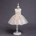Stylish sleeveless girls dress with classic floral embroidery and soft fabric