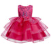 Floral Embroidered Layered Sleeveless Knee-Length | Girls Dress