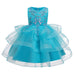 Floral Embroidered Layered Sleeveless Knee-Length | Girls Dress