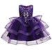 Floral Embroidered Layered Sleeveless Knee-Length | Girls Dress