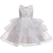 Floral Embroidered Layered Sleeveless Knee-Length | Girls Dress
