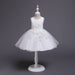 Elegant girls dress in solid colour with delicate floral embroidered design